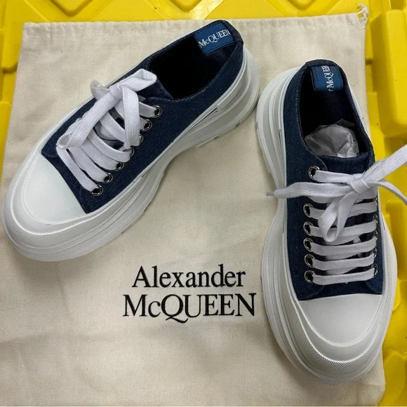 Indigo Denim Tread Slick Sneakers - Picture 3 of 13